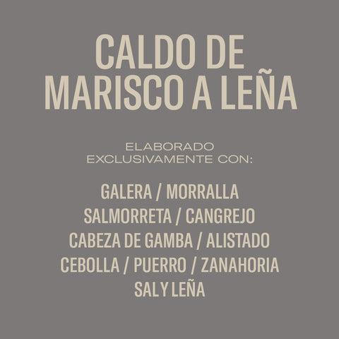 Caldo de marisco y morralla a leña