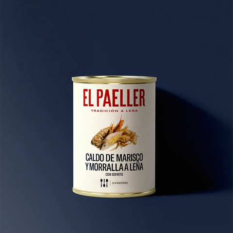 Caldo de marisco y morralla a leña