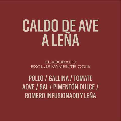 Caldo de ave a leña