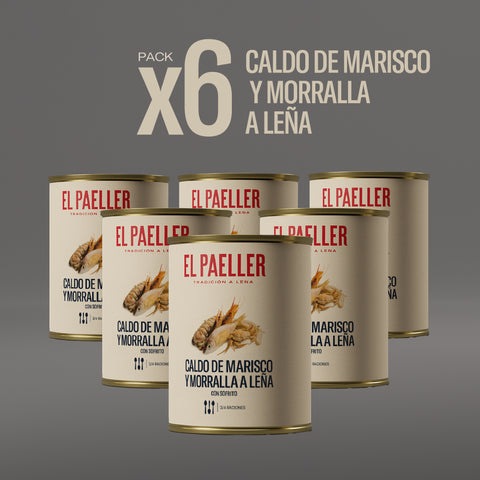 Caldo de marisco y morralla a leña
