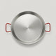 El Paeller Polished Carbon Steel Paella Pan - top view of the pan with red handles